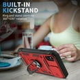 thumbnail image 5 of JTCASES for IPhone X Case, Sliding Camera Cover+ Rotating Ring Kickstand + Magnetic Car Mount + Inside Card Holder, Bracket Shockproof Frame Anti-drop PC TPU Heavy Duty Protection, Black/Red, 5 of 11