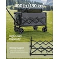 thumbnail image 2 of Small Collapsible Wagon with 400 lb Dynamic Weight Capacity, Foldable Wagon Cart, Folding Camp Cart with Wheels, for Outdoor, Yard, 90 L, Slate Gray, 2 of 12