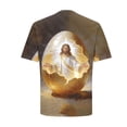 thumbnail image 5 of Zylanna Mens & Big Mens Fashion T-Shirts, Jesus 3D Print Daily Crew Neck Short Sleeve Funny Graphic Tees Tops Beige, 5 of 6