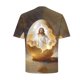 thumbnail image 5 of Camisas de Manga Corta de los Hombres Casual con Estampado de Pascua, Cuello Redondo Suelto Elástico Deportivo Top para el Uso Diario, 5 of 6