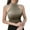 Khaki, variant on Camisole Tank Tops for Women O-Neck Solid Fashion Ladies Slim Vest Knitting Blouse Casual Cami Sleeveless