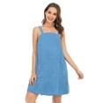 thumbnail image 4 of Defitshape Women's Terry Cloth Towel Wrap Bath Spa Soft Tank After Shower Dress Cozy Absorbent Bath Robe Sleeveless Shower Wrap Light Blue 16-18, 4 of 5