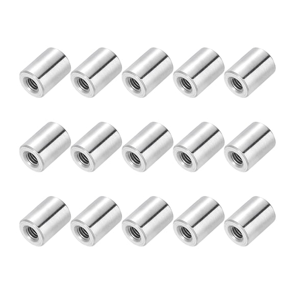 M3x0.5mm 15 Pack 304 Stainless Steel Round Connector Nuts,0.24"OD x 0.31"H