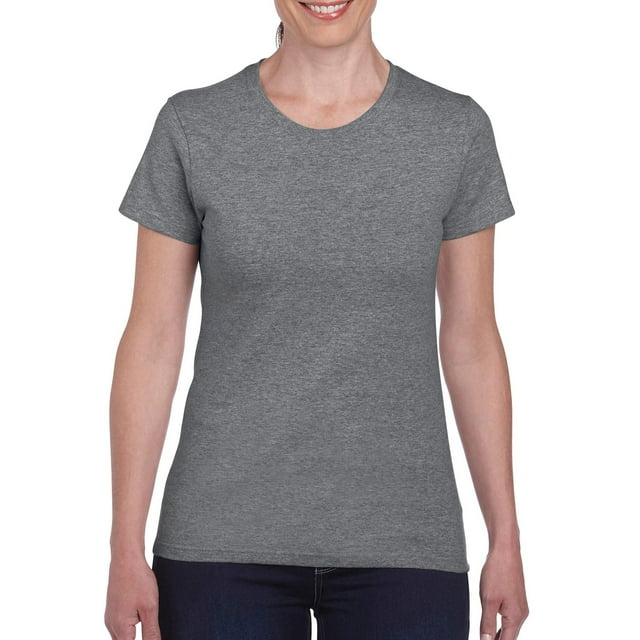 T-Shirt pour Femmes en Coton Épais, TG, Graphite Chiné