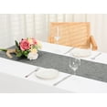 thumbnail image 5 of Unique Bargains Solid Color Table Runner Eyelet Hollow Out Table Flags Dark Grey 12"x71", 5 of 5