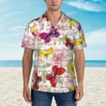 thumbnail image 4 of Fotbe Butterflies And Vintage Hawaiian Shirt For Men Unisex Summer Beach Casual Short Sleeve Cotton Linen Button Down Shirts-X-Large, 4 of 9