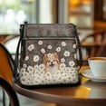 thumbnail image 3 of Kuiaobaty Cute Pomeranian Print Crossbody Bag for Women, Daisy Print Portable Leather Satchel Purse with Adjustable Strap, Lightweight Shoulder Handbag Crossbody for Travel & School, 3 of 7