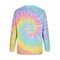thumbnail image 5 of Jsaierl Womens Sweatshirts Cute Tie Dye Print Sweatshirts Round Neck Dressy Casual Pullover Tops Workout Long Sleeve Shirts, 5 of 5