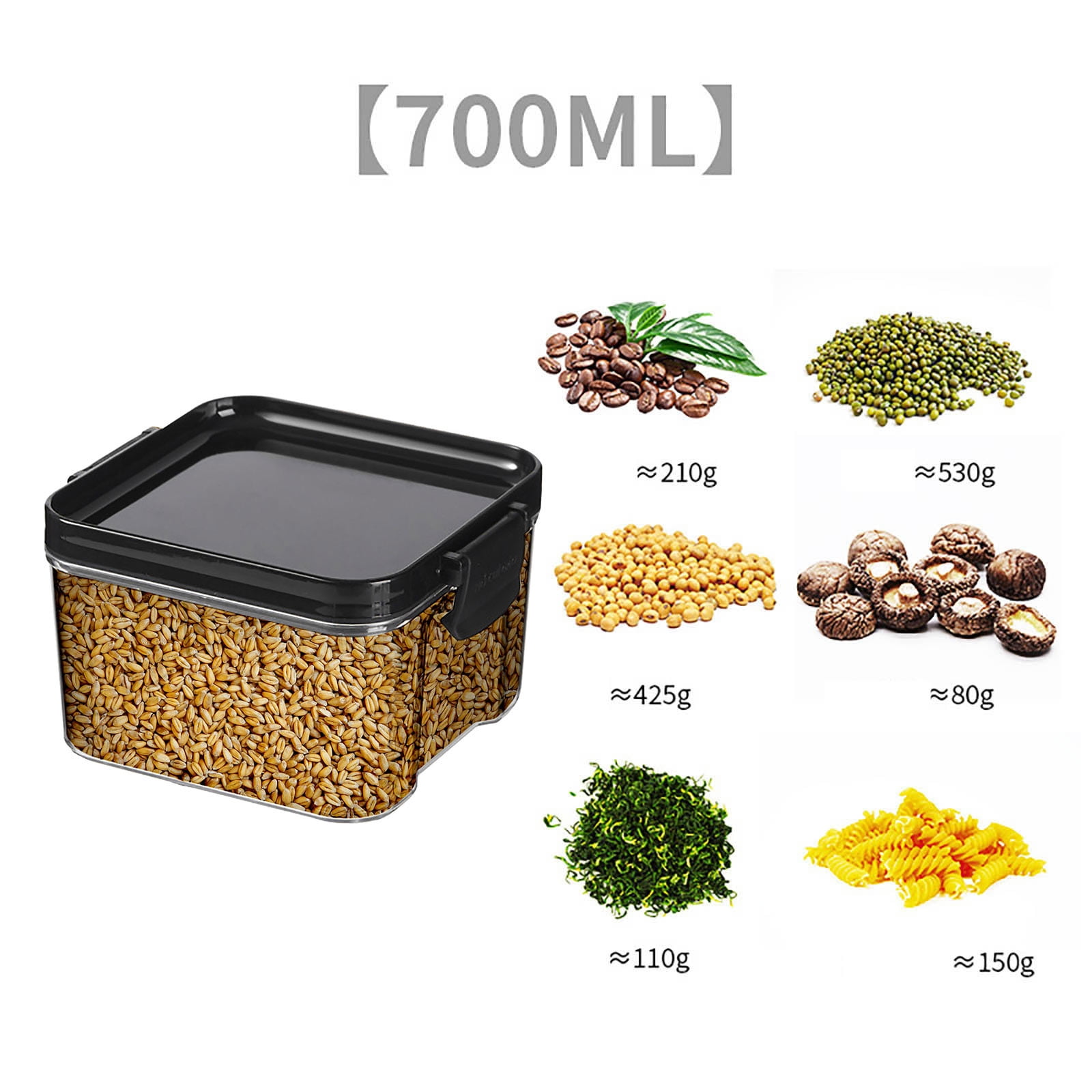 700ml Food Storage Container Plastic Transparent Rectangular Sealed Box  Gift