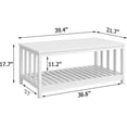 thumbnail image 2 of White Modern Coffee Table with Storage Shelf 2-Tier Living Room Table Rectangular Center Table 40 Inch Wooden Coffee Tables for Living Room Furniture for Living Room, Meeting Room, Office, 2 of 9