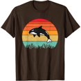 thumbnail image 1 of Retro Sunset Cute Orca Whale Shirt Environmental Ocean Lover Shirt Whale Lovers Tee Whale Animal Lover Gift Marine Life Nature Ocean Tshirt, 1 of 1