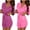 Hot Pink, variant on Tqyyweavej 2Pcs Women's Robe Lightweight Short Kimono Ice Silk Lace Sleepwear Soft Loungewear Casual Ladies Bathrobe Nightgown