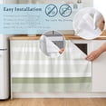 thumbnail image 5 of Sage Green Stripe Cabinet Curtain 28"Wx51"L,Dustproof Storage Cabinet Curtain with Self Adhesive Tape,Modern Rustic Horizontal Green Striped Tall Pantry Cover Drape for Kitchen,Utility Closet, 5 of 9