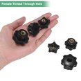 thumbnail image 4 of Uxcell 2-Pack 7 Pomos Estrella, Rosca Hembra M6 31mm Cabeza de Siete Puntas con Agujero Pasante Agarre de Sujeción [Negro], 4 of 6