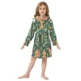 thumbnail image 6 of FORMRS Niños Bathrobe Unisex Hooded Robe Soft Plush Pajamas Sleepwear, Size 2-3T, Brown Christmas Gingerbread, 6 of 7