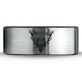 thumbnail image 2 of Tungsten Deer Antler Band Ring 8mm Men Women Comfort Fit Brushed Gray Flat Cut Black Polished, 2 of 4