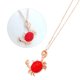 thumbnail image 4 of Collar de acero de titanio con diamantes rojos, colgante creativo con forma de cangrejo, accesorio para el cuello, joyería, regalo para dama (rojo), 4 of 5