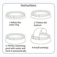 thumbnail image 4 of 141" Outdoor Inflatable Swimming Pool, Modern Thickened Swimming Pool with Sun Shade for Kids and Adults, Blow Up Pool Play Center with Canopy for Outdoor, Backyard, Garden, Aqua Grey, 4 of 9