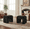 Black, variant on Roundhill Furniture Zorya Contemporary Faux Fur U-Shaped Ottoman, Set of 2