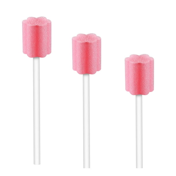 Hisopos desechables sin tratamiento para el cuidado bucal, 250 unidades (rosa y ciruela)
