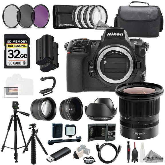 Nikon Z8   Z 14-30mm f/4 S Lens  32GB Ext Bat 9 PC Filtr-MEGA Kit (International Version)