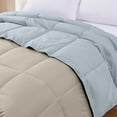 thumbnail image 2 of Modern Threads Reversible Oatmeal & Dusty Blue All-Season Down Alternative Adult Bed Comforter, Queen, 2 of 18