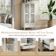 thumbnail image 7 of Tcbosik 55" Tall Accent Cabinet with Drawer and 2 Doors, Buffet Sideboard with Adjustable Shelf, Storage Cabinet for Dining Room, Living Room, Entryway, Antique Grey White, 7 of 7