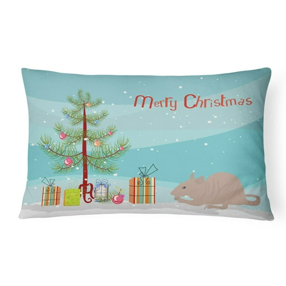 Carolines Treasures CK4472PW1216 Fuzz Rat Merry Christmas Canvas Fabric Decorative Pillow, 12H x16W, multicolor