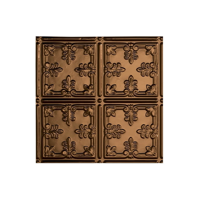 Fasade Easy Installation Traditional 10 Oil Rubbed Bronze Glue Up Ceiling Tile/ Ceiling Panel (12" X 12" Sample)