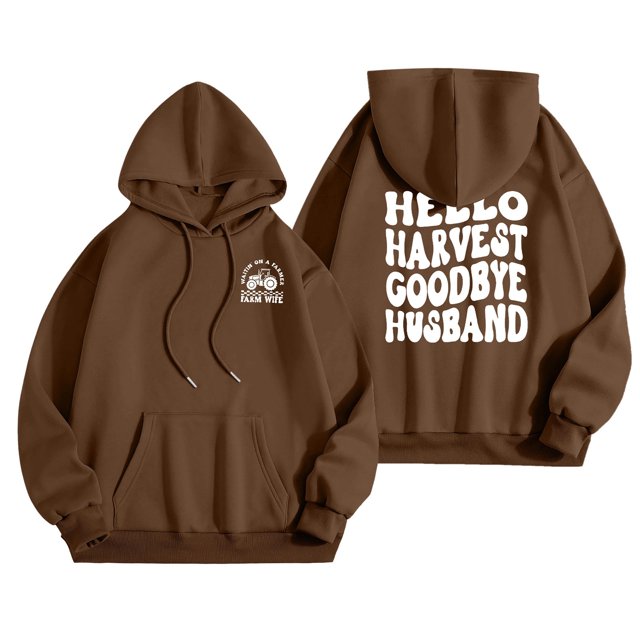 WEAIXIMIUNG Robes Sweat-Shirt pour Femmes 2025 Hoodie Décontracté à Col Rond avec Poche Imprimé Lettres Anglaises