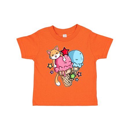 

Inktastic Ice Cream Cones with Orange Cat and Stars Gift Toddler Boy or Toddler Girl T-Shirt