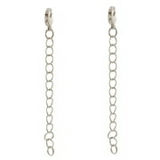 COOLCRYSTALS Silver Plating 2.5 Inch Chain Extender for Necklace Bracelet Set of 2