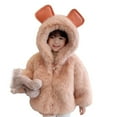 thumbnail image 2 of Hicidod Girls Fleece Jacket Fashion Solid Color Faux Fur Coat Kids Winter Thick Warm Outwear Clothes Fuzzy Jacket, 2 of 7
