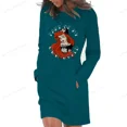 thumbnail image 3 of Vestido de manga larga con estampado de princesas de Disney para mujer, vestido con capucha y bolsillo de canguro, sudaderas con dibujos animados bonitos de otoño para mujer, 3 of 5