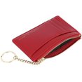 thumbnail image 4 of 1 paquete de 8 tarjetas para mujer, tarjetero individual, monedero con bolsillo frontal, color rojo JM, 4 of 5