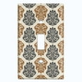 thumbnail image 2 of Metal Light Switch Plate Outlet Cover (Victorian Damask Flower Symbo Pattern - Single Toggle), 2 of 2