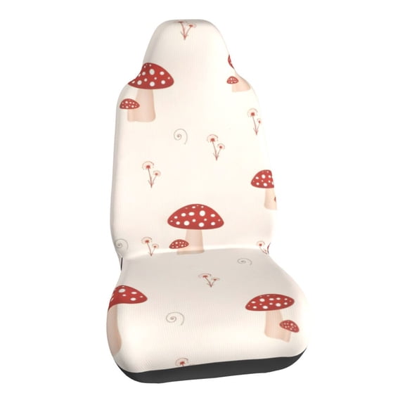 Mushroom Pattern Red Mushroom Print Accent Car Seat Covers Stretch Car Seat Protectors Universal Fit