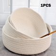 thumbnail image 2 of AMERTEER Woven Style Storage Basket Elliptical Cotton Rope Bin Organizer For Home Office Small Items Machine Washable, 2 of 2