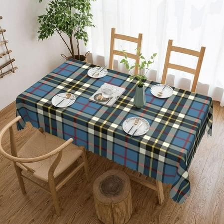 

Rectangle Table Cloth Thompson Clan Blue Formal Dress Tartan Resistant Washable Tablecloth Decorative Table Cover for Dining Indoor and Outdoor