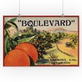 thumbnail image 2 of Boulevard Brand, Claremont, California, Citrus Crate Label (16x24 Giclee Gallery Art Print, Vivid Textured Wall Decor), 2 of 3