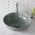 KRAUS Viva Round Gray Porcelain Ceramic Vessel Bathroom Sink, 16 1/2 in ...