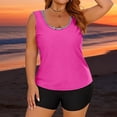 thumbnail image 6 of Mifsaly 3 Piece Swimsuits for Women Tankini Bathing Suits Surfing Swimming Beach Swimwear Criss Crossback Tank Top & Striped Bras & Swim Shorts with Pockets XL, 6 of 9