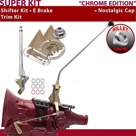 American Shifter 727 Shifter Kit Chrome 16 in. E Brake Trim Kit for F1BE8