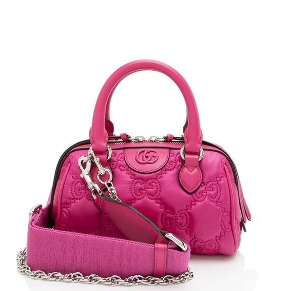 Pre-Owned Gucci Jumbo GG Matelasse Nylon Mini Bowling Bag