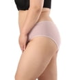 thumbnail image 5 of Baywell Plus Size Women's Underwear Cotton High Waisted Ladies Briefs Stretch Full Coverage Panties 5 Pack Lightpink&Apricot
&Black&White&Red

 L, 5 of 9