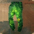 thumbnail image 2 of Mepaouo St.Patrick's Day Irish Green Sweatpants for Men Shamrock High Waisted Sports Joggers(Green,2XL), 2 of 4