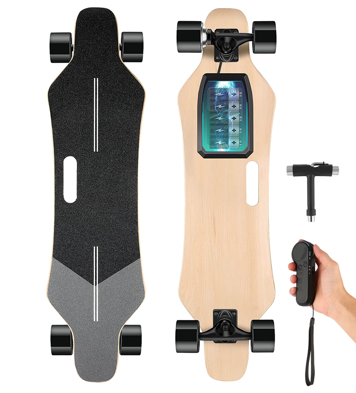 20km/h Elektro longboard skateboard e-board con mando a distancia bis14m para niños 