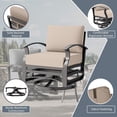 thumbnail image 5 of ALAULM 5 Pieces Aluminum Outdoor Patio Furniture Set, 4 Seats Patio Conversation Sets with 48" Round Propane Fire Pit Table,Metal Furniture Set with Thick Cushion,Sand, 5 of 9
