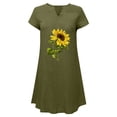 thumbnail image 4 of Yuyuzo Robes d'Été Décontractées pour Femmes 2025 Manches Courtes Col en V Robe en Lin Ample Tunique Confortable T-Shirts Robe Droite, 4 of 5