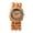 Brown, variant on Women's Wood Beaded Stretch Band Tonneau Watch: Roman Numeral Hour Marker, Handmade Elastic Bead Bracelet, Floral Dial - Casual Gift